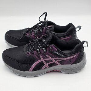 ASICS Gel-Venture 9 Shoes Womens Size 9 Black Purple Trail Running Wide 1012B314